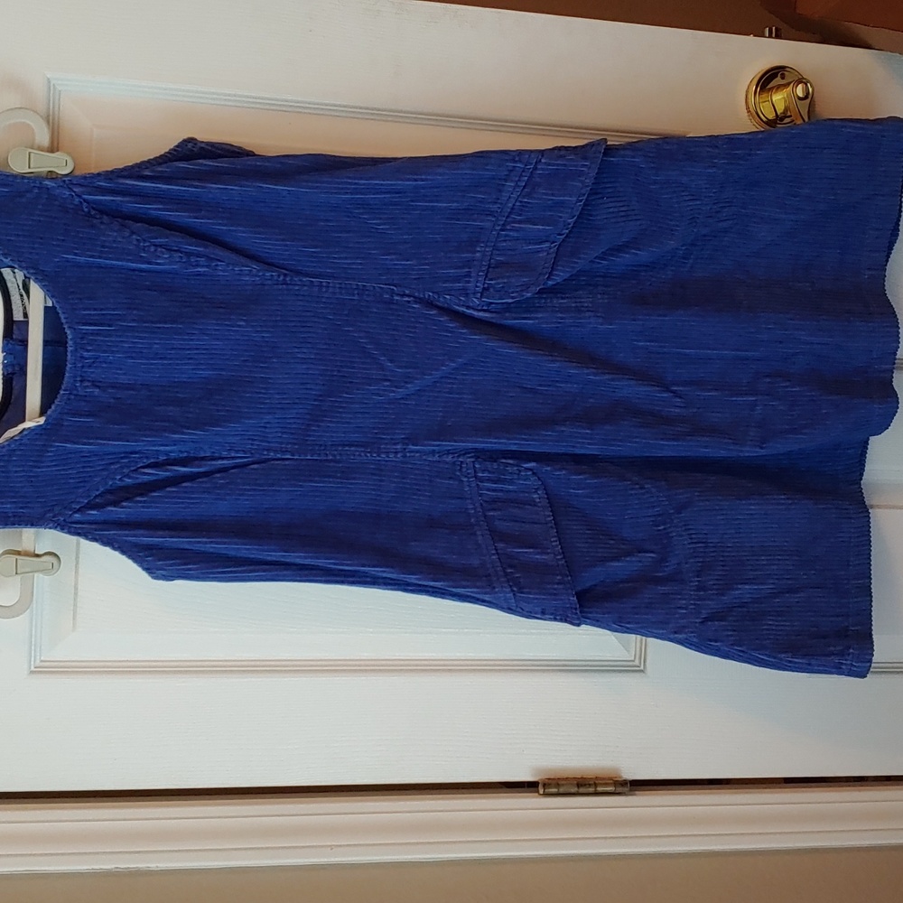 Ladies Blue Corduroy Jumper, Size 11/12.